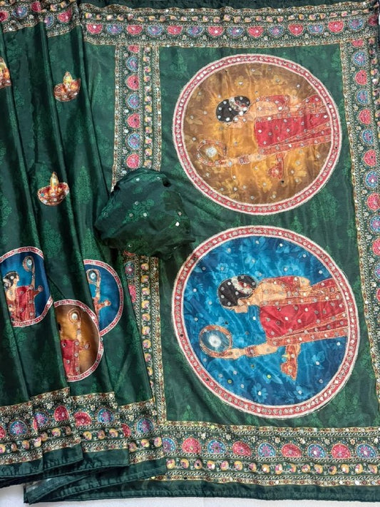 Durga Puja Special Red Traditional Designer Saree | Nagnath Fashion