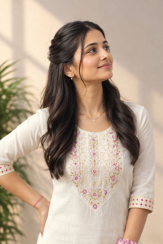 Elegant Embroidered Straight Kurta Pant Set
