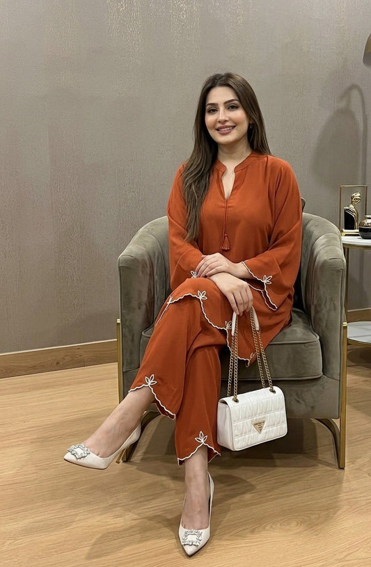 Women Embroidered Regular Kurta with Palazzos
