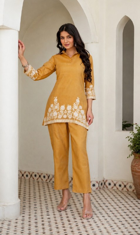 Elegant Charcoal Grey Floral Printed Kurta Pant Set