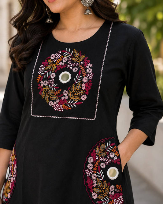 Embroidered Floral Kurta Set Collection