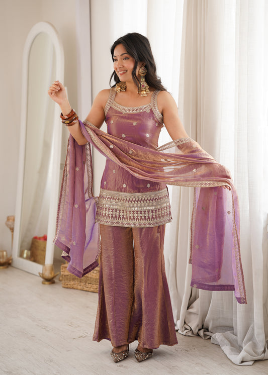 Women Ethnic Motifs Embroidered Regular Kurti with Sharara & With Dupatta
