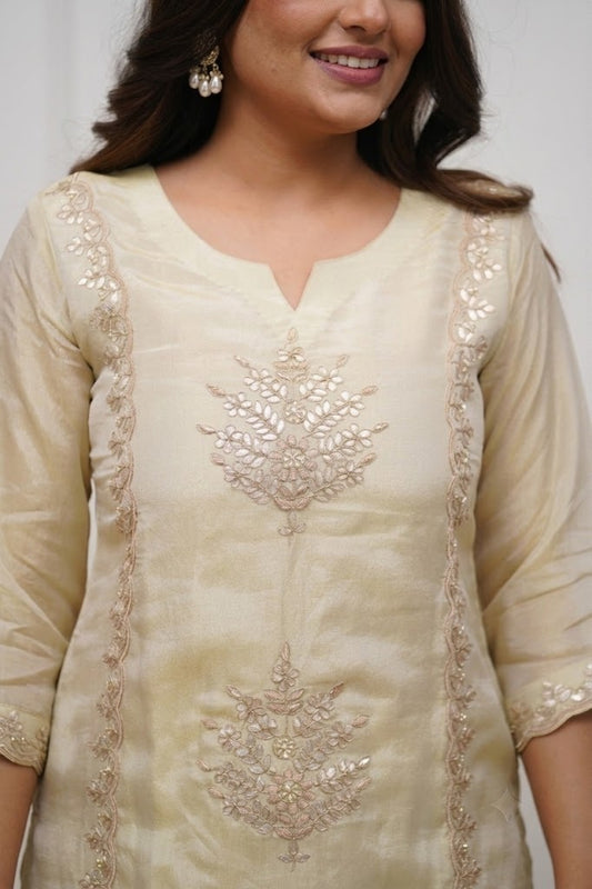 Women Ethnic Motifs Embroidered Regular Thread Work Kurta with Palazzos & With Dupatta