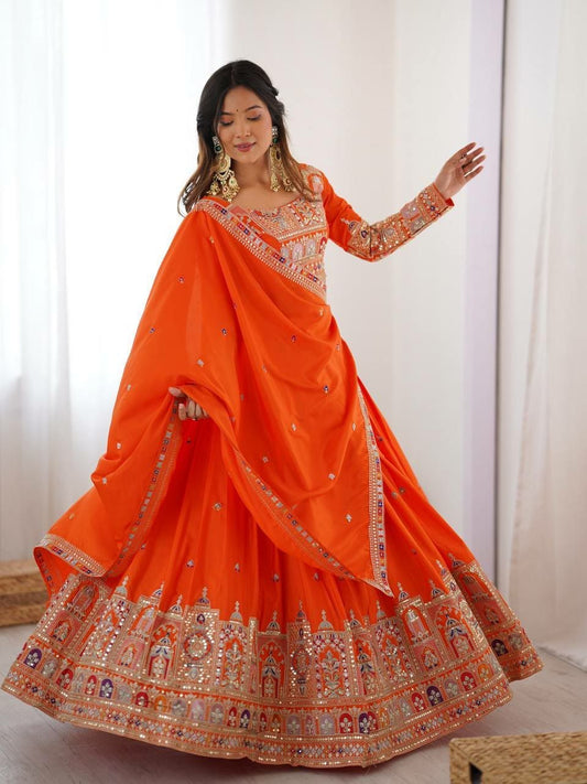 Embroidered Lehenga Choli with Dupatta