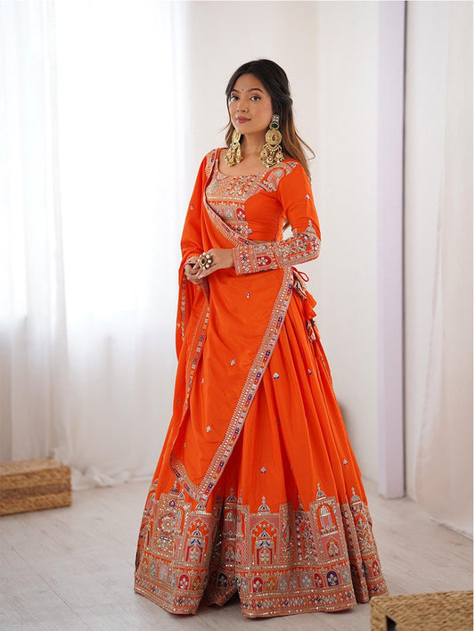 Embroidered Lehenga Choli with Dupatta