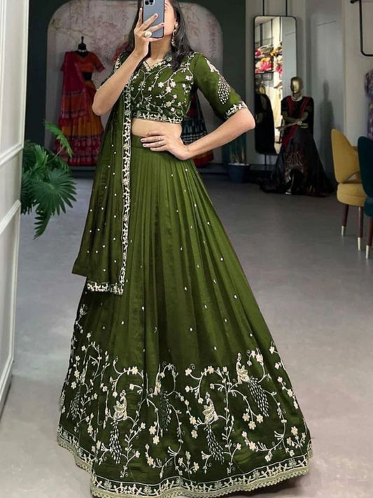 Royal Navy Blue Designer Anarkali Suit with White Embroidered Border & Dupatta