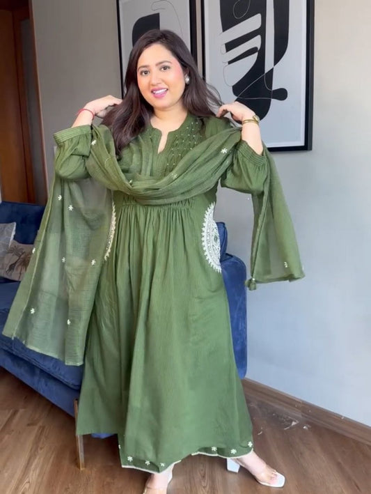 Premium Embroidered Anarkali Kurta Set – Festive & Casual Wear