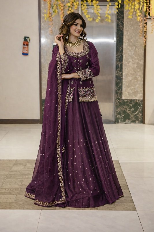 Women's silk ready to wear lehnga choli set