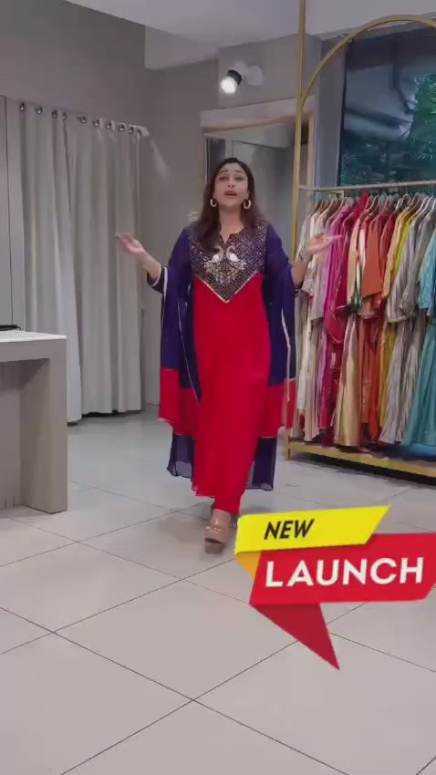 Elegant Embroidered Anarkali Suit with Designer Dupatta