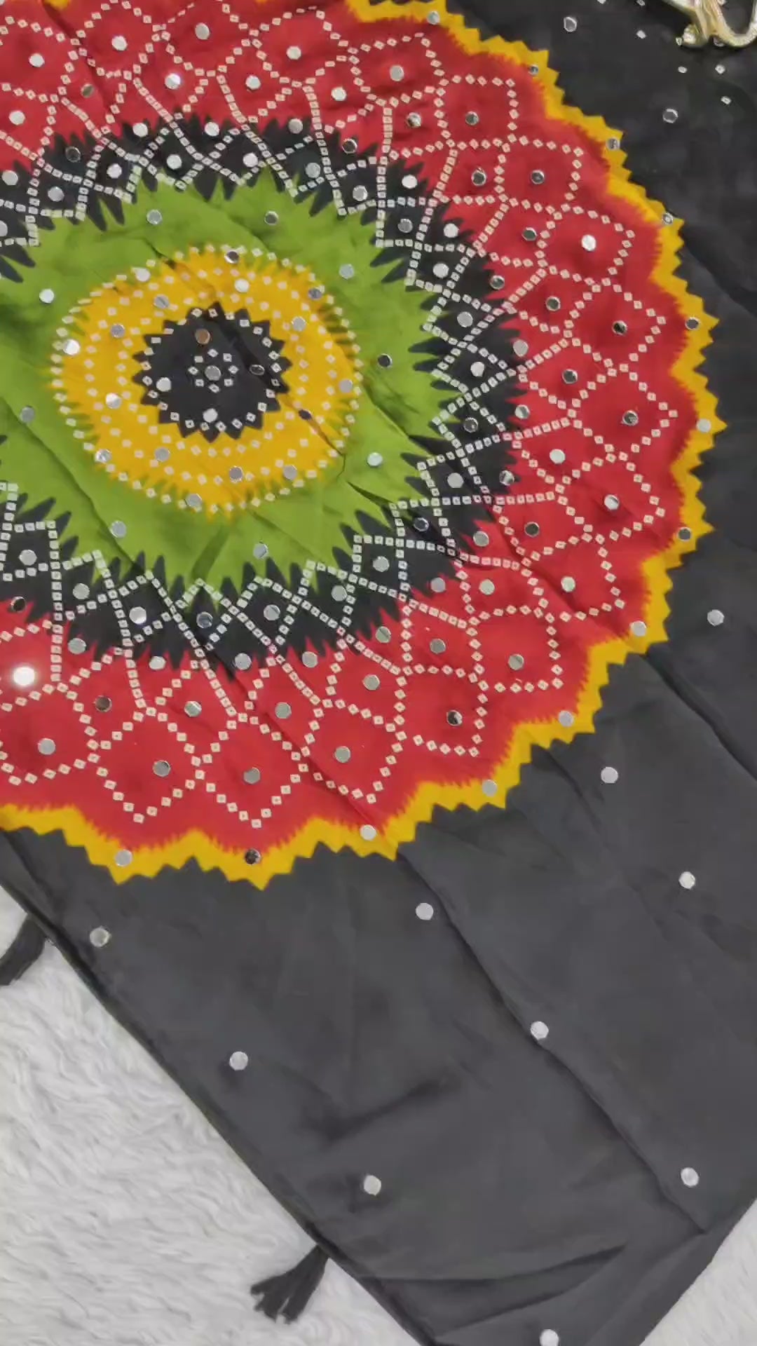 Multicolor Embroidered Bandhani Dupatta Collection & Real Mirror Work